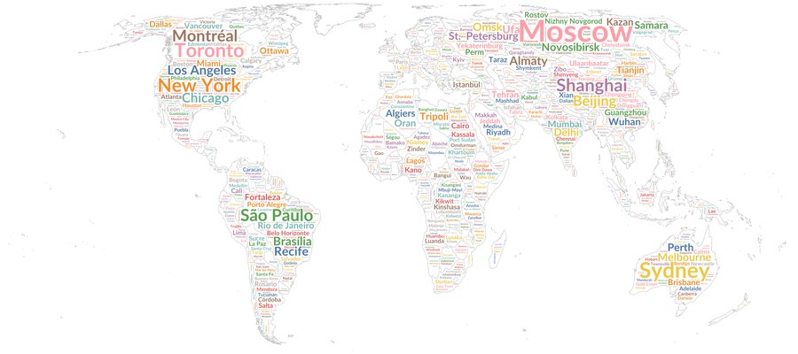 Every city inside its own country